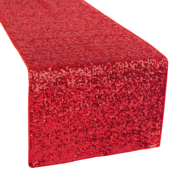 Glitz Sequin Table Runner - Red