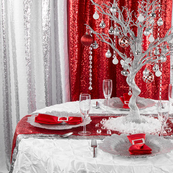 Sequin Table Runner - Red2