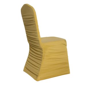 Ruched Universal Spandex Chair Cover (Gold) 1